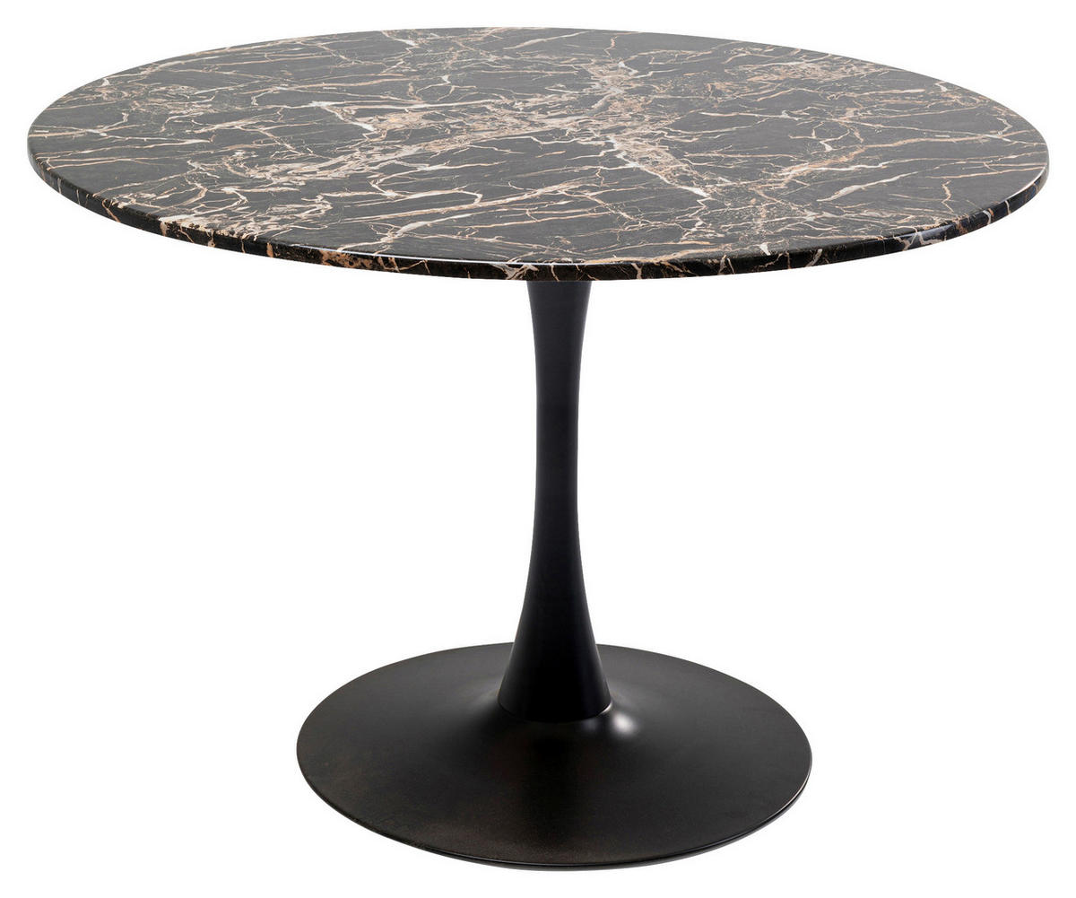 ESSTISCH in Holzwerkstoff 110/110/72 cm  - Schwarz/Braun, Design, Holzwerkstoff/Metall (110/110/72cm) - Kare-Design
