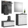 GARDEROBE 4-teilig  in 195/197/40 cm  - Dunkelgrau/Silberfarben, Design, Glas/Holzwerkstoff (195/197/40cm) - MID.YOU