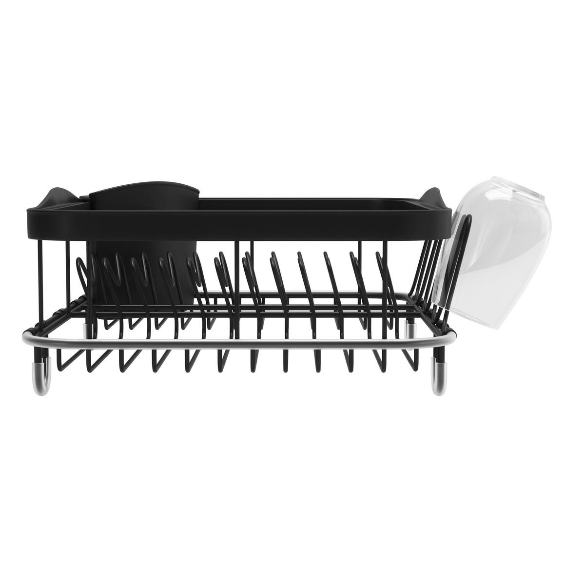 GESCHIRRABTROPFTASSE  - Schwarz, Basics, Kunststoff/Metall (36/29/14cm) - Umbra