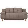 BOXSPRINGSOFA in Webstoff Taupe  - Taupe/Eichefarben, MODERN, Holz/Textil (202/92/104cm) - Novel