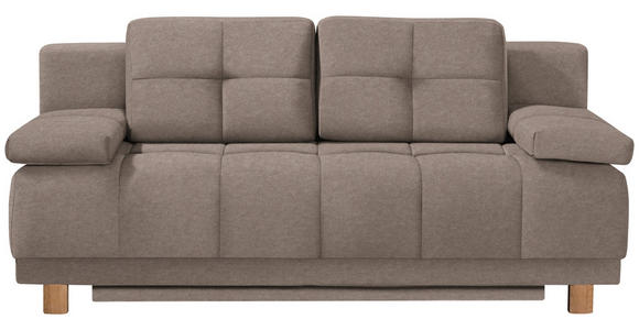 BOXSPRINGSOFA in Webstoff Taupe - Taupe/Eichefarben, MODERN, Holz/Textil (202/92/104cm) - Novel