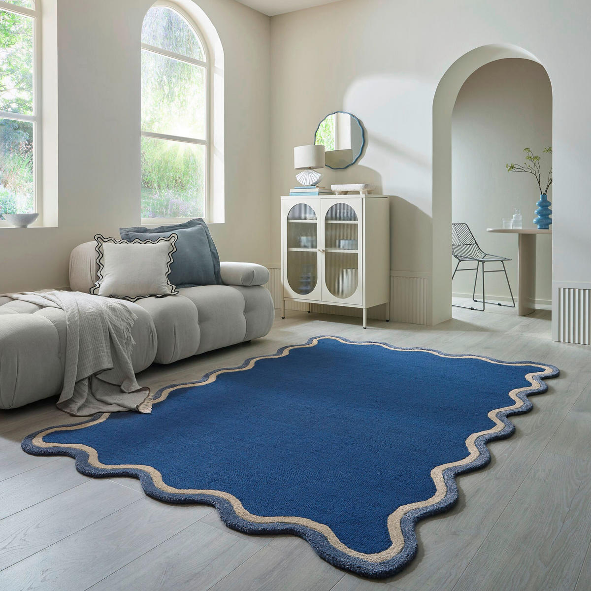 WOLLTEPPICH 160/230 cm Rivo Wool Dunkelblau rechteckig  - Dunkelblau, Basics, Textil (160/230cm) - Flair Rugs