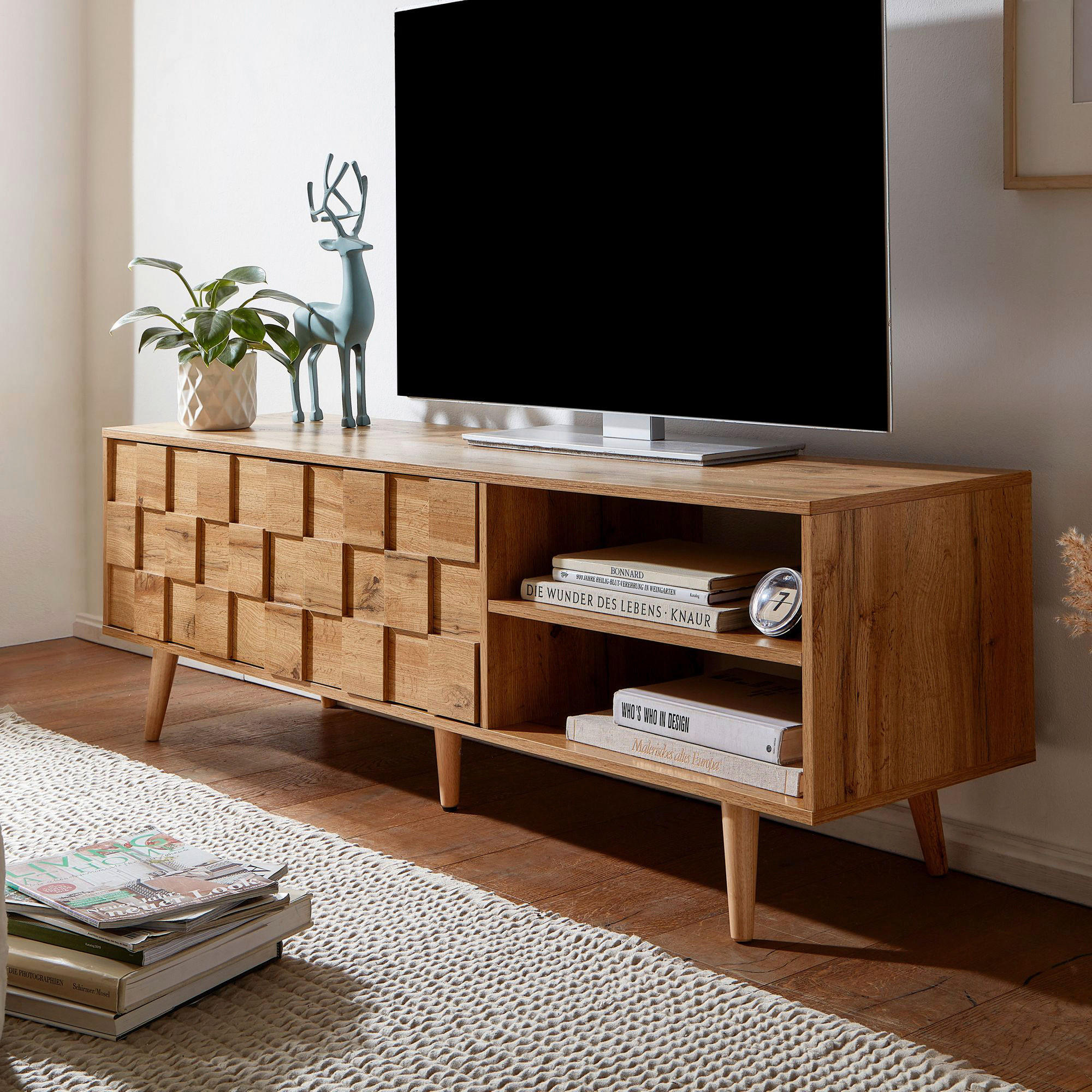 TV-BÄNK  i 160/51/40 cm  - brun, Modern, trämaterial/trä (160/51/40cm) - MID.YOU