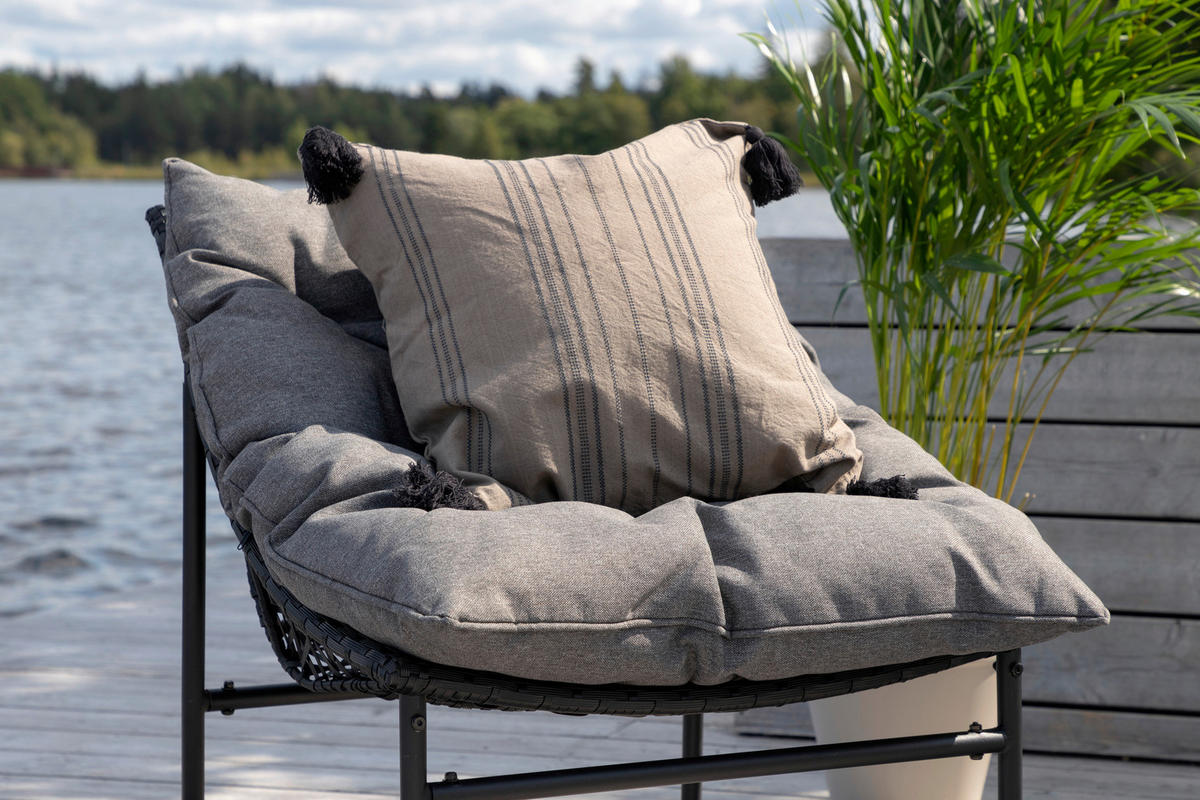 LOUNGEGRUPP  - grå/svart, Klassisk, metall/textil - Gardenson