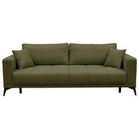 SCHLAFSOFA GRANDE Chenille Grün  inkl. Zierkissen, Rückenkissen, Bettkasten  - Schwarz/Grün, Design, Textil/Metall (238/83/98cm) - MID.YOU
