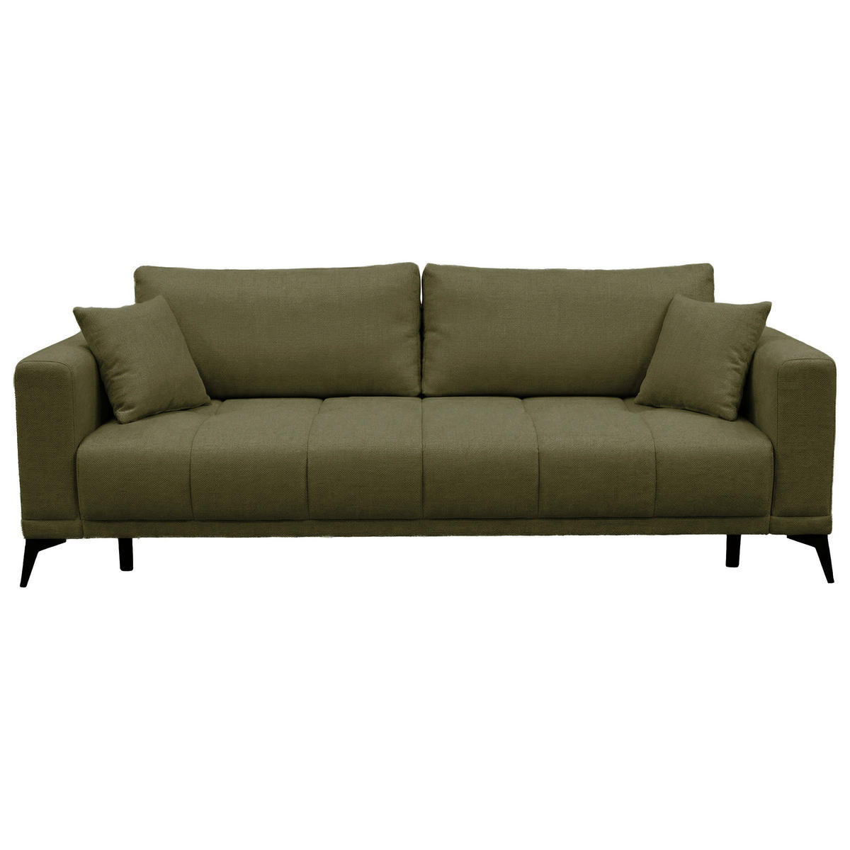 SCHLAFSOFA GRANDE Chenille Grün  inkl. Zierkissen, Rückenkissen, Bettkasten  - Schwarz/Grün, Design, Textil/Metall (238/83/98cm) - MID.YOU