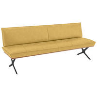 SITZBANK Holz, Metall, Leder Gelb, Schwarz  - Gelb/Schwarz, Design, Leder/Holz (214/88/66cm) - Koinor