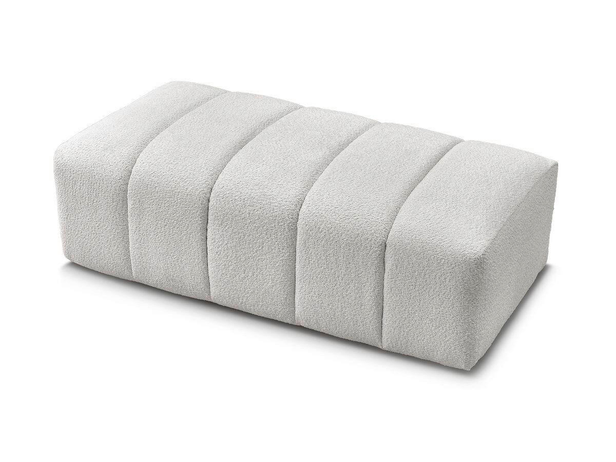 HOCKER ANNECY Bouclé Hellgrau  - Hellgrau/Schwarz, MODERN, Kunststoff/Textil (146/45/68cm)