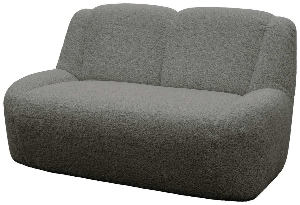 2-SITZER-SOFA 100 034 Chenille Graphitfarben  - Creme/Schwarz, MODERN, Kunststoff/Textil (147/82/93cm) - Livetastic