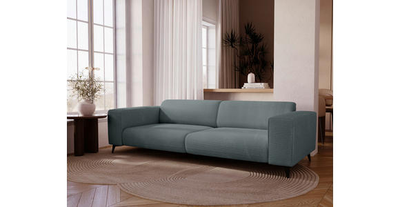 3-SITZER-SOFA Cord Graphitfarben  - Schwarz/Graphitfarben, KONVENTIONELL, Textil/Metall (237/75/104cm) - Carryhome