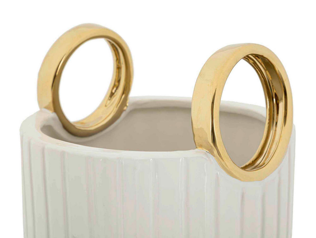 Vase Shopping  - Goldfarben/Weiß, Basics, Keramik (18 /45/18  cm)