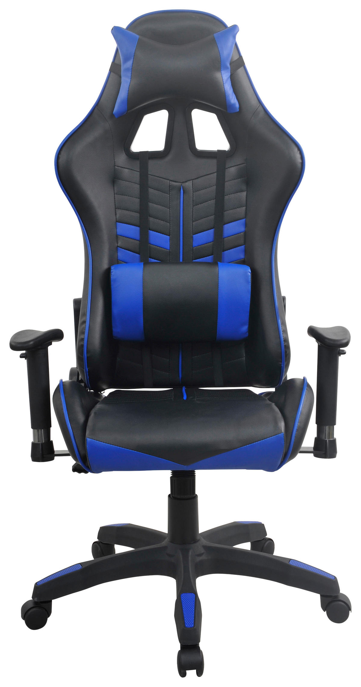 GAMINGSTUHL  in Lederlook Blau, Schwarz  - Blau/Schwarz, Design, Kunststoff/Textil (68,5/128-136/57cm) - Carryhome