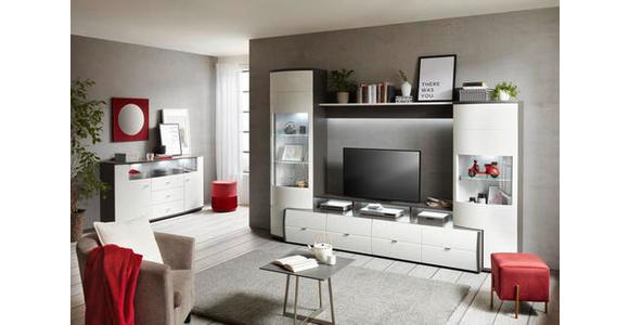 SIDEBOARD 160/86,8/41,6 cm in Anthrazit, Weiß Hochglanz - Weiß Hochglanz/Anthrazit, Design, Holzwerkstoff/Kunststoff (160/86,8/41,6cm) - Carryhome