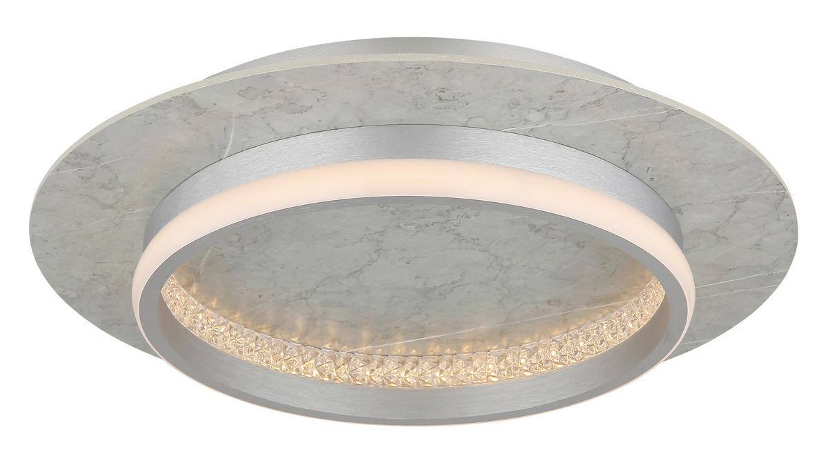 LED-DECKENLEUCHTE MARY 40/8,2 cm   - Klar/Silberfarben, Design, Holzwerkstoff/Kunststoff (40/8,2cm)