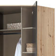 ECKKLEIDERSCHRANK 117/197/117 cm  - Dunkelgrau/Silberfarben, Design, Holzwerkstoff/Kunststoff (117/197/117cm) - Carryhome