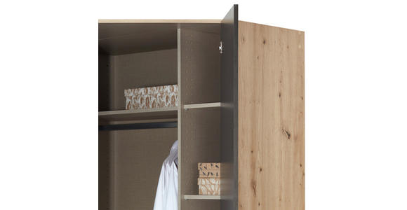 ECKKLEIDERSCHRANK 117/197/117 cm - Dunkelgrau/Silberfarben, Design, Holzwerkstoff/Kunststoff (117/197/117cm) - Carryhome