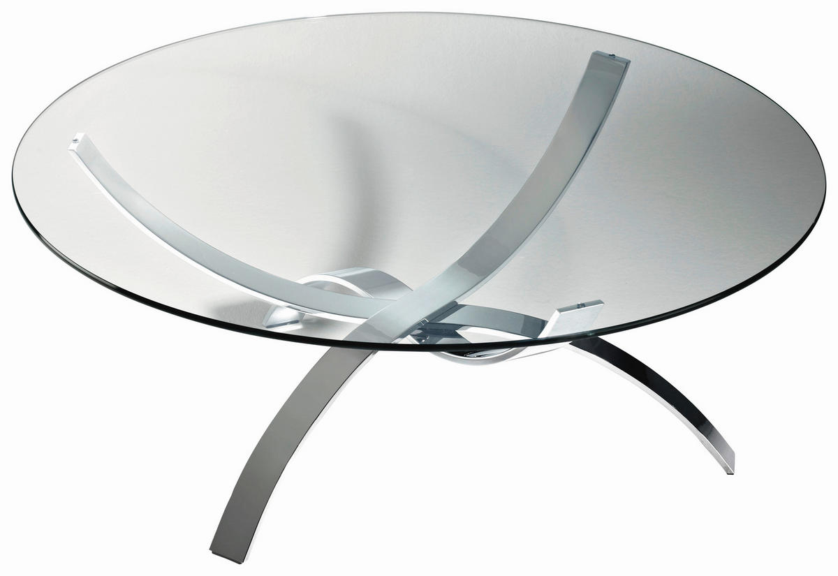 COUCHTISCH Metall, Glas 105/105/45 cm  - Chromfarben, Design, Glas/Metall (105/105/45cm) - Novel
