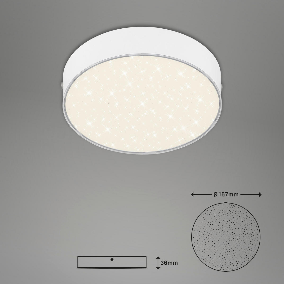 STROPNÍ LED SVÍTIDLO, 15,7/3,6 cm  - bílá, Design, plast (15,7/3,6cm)