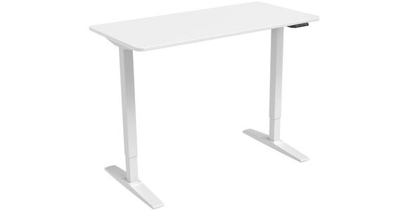 SCHREIBTISCH höhenverstellbar  - Weiß, KONVENTIONELL, Holzwerkstoff/Metall (120/60/75-120cm) - Carryhome