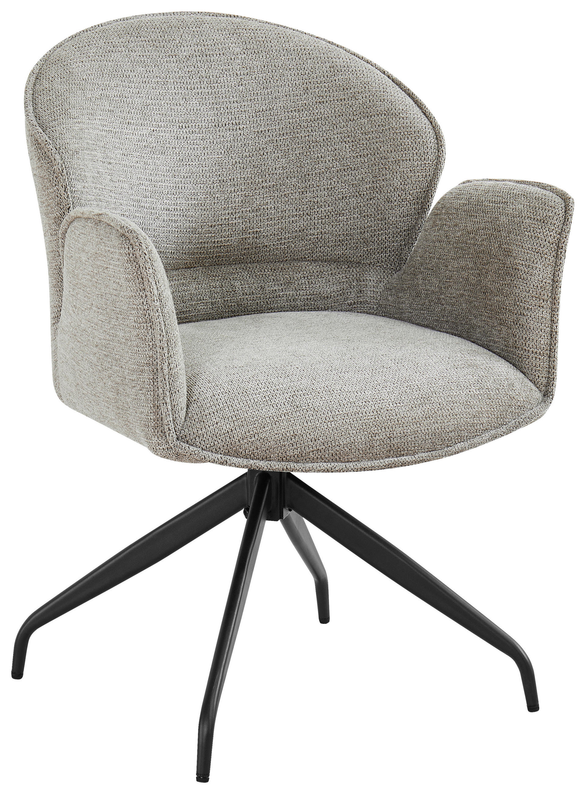 ARMLEHNSTUHL  in Eisen Webstoff  - Schwarz/Grau, MODERN, Holz/Textil (60/86/61cm) - MID.YOU