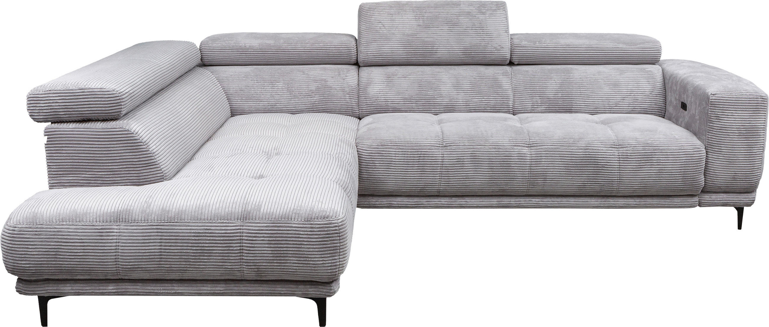 ÜLŐGARNITÚRA textil szürke  - fekete/szürke, Modern, textil (210/304cm) - Xora