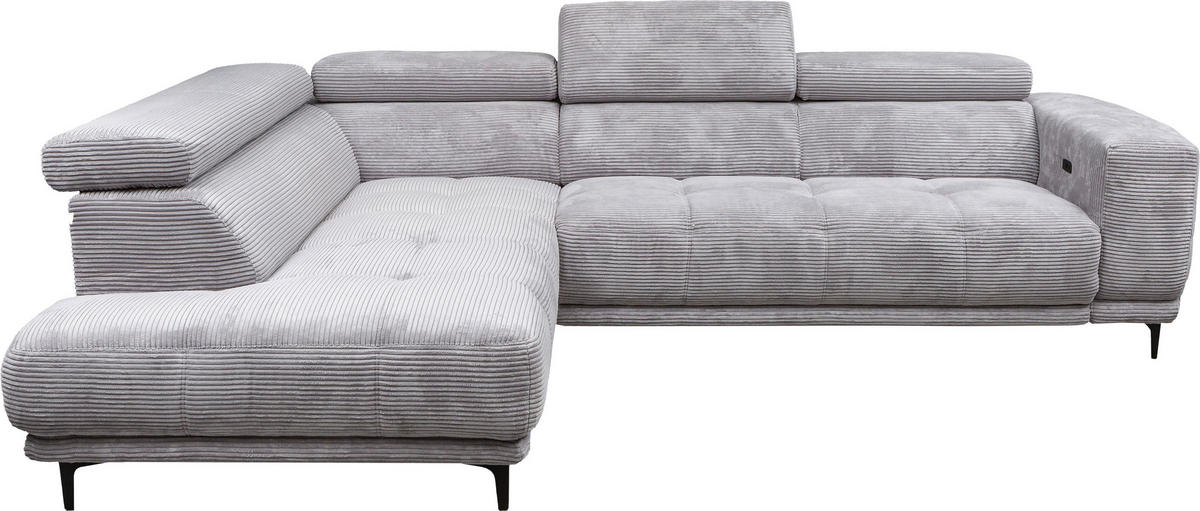 ÜLŐGARNITÚRA textil szürke  - fekete/szürke, Modern, textil (210/304cm) - Xora