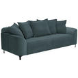 3-SITZER-SOFA in Cord, Velours Dunkelgrau  - Dunkelgrau/Schwarz, KONVENTIONELL, Textil/Metall (228/84/99cm) - Carryhome