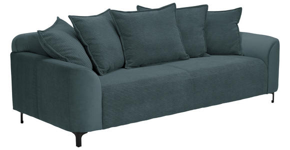 3-SITZER-SOFA in Cord, Velours Dunkelgrau  - Dunkelgrau/Schwarz, KONVENTIONELL, Textil/Metall (228/84/99cm) - Carryhome