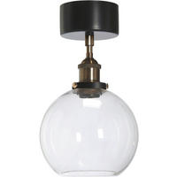 TAKLAMPA PR Home OMEGA 20/36 cm  - klar/mässingsfärgad, Design, glas (20/36cm)