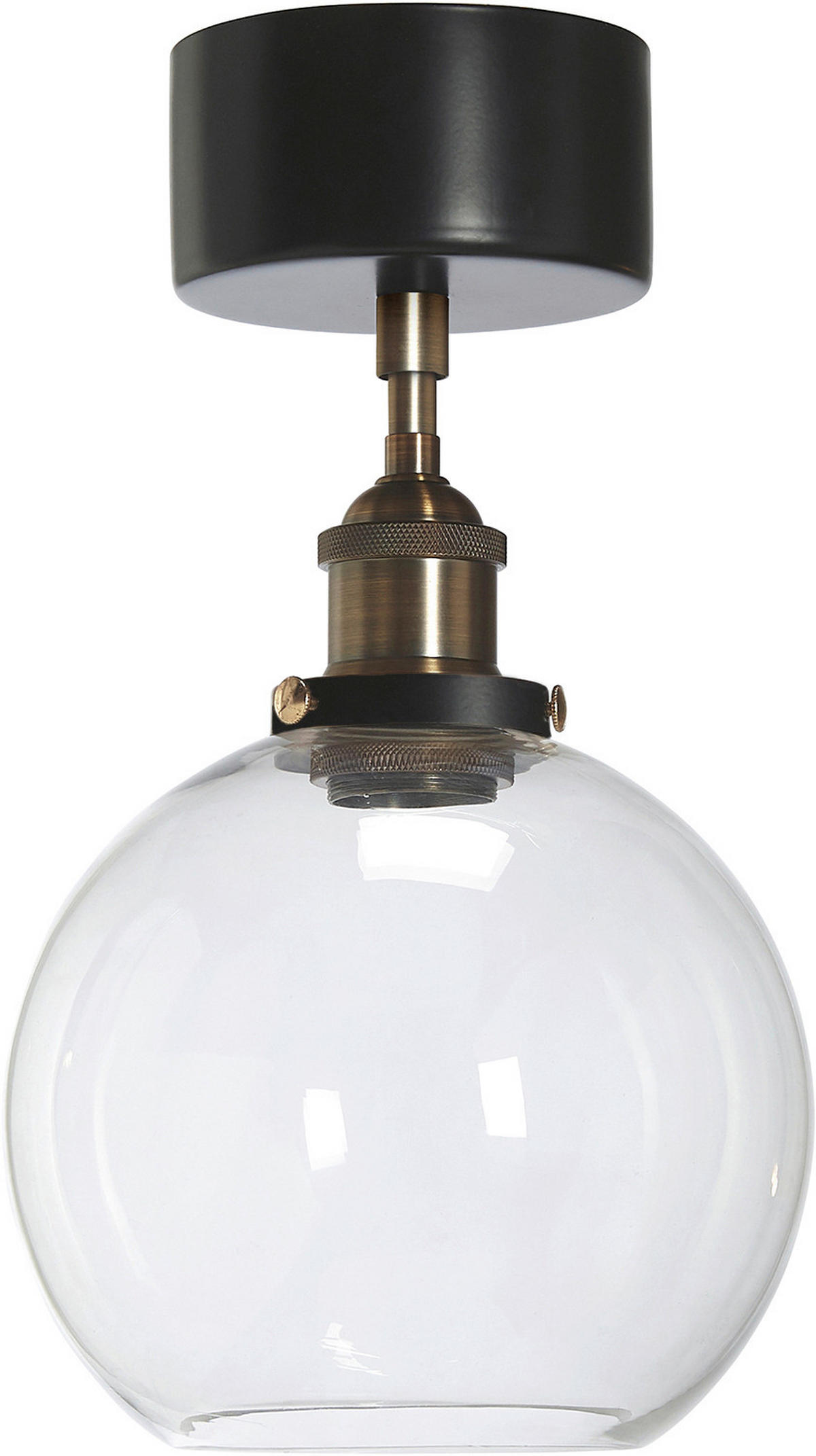 TAKLAMPA PR Home OMEGA 20/36 cm  - klar/mässingsfärgad, Design, glas (20/36cm)