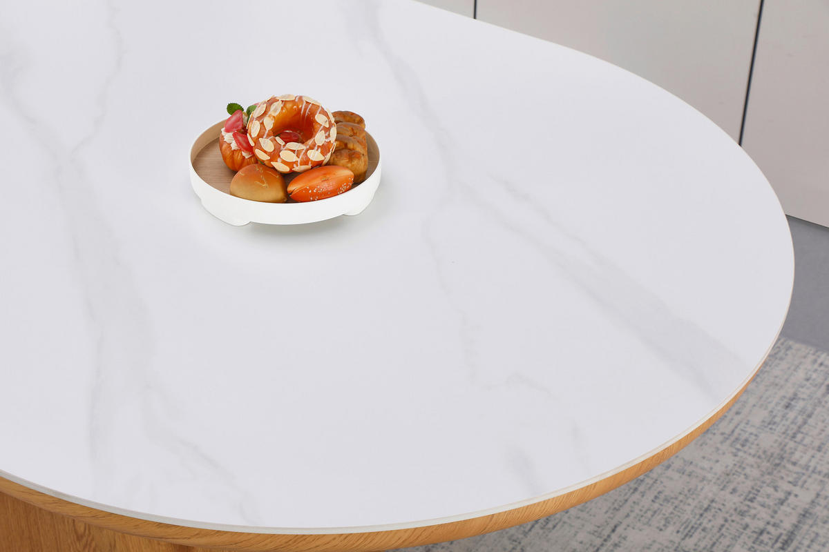 ESSTISCH in Holz, Keramik, Papier 200/110/75 cm  - Eichefarben/Weiß, MODERN, Holz/Keramik (200/110/75cm) - Livetastic