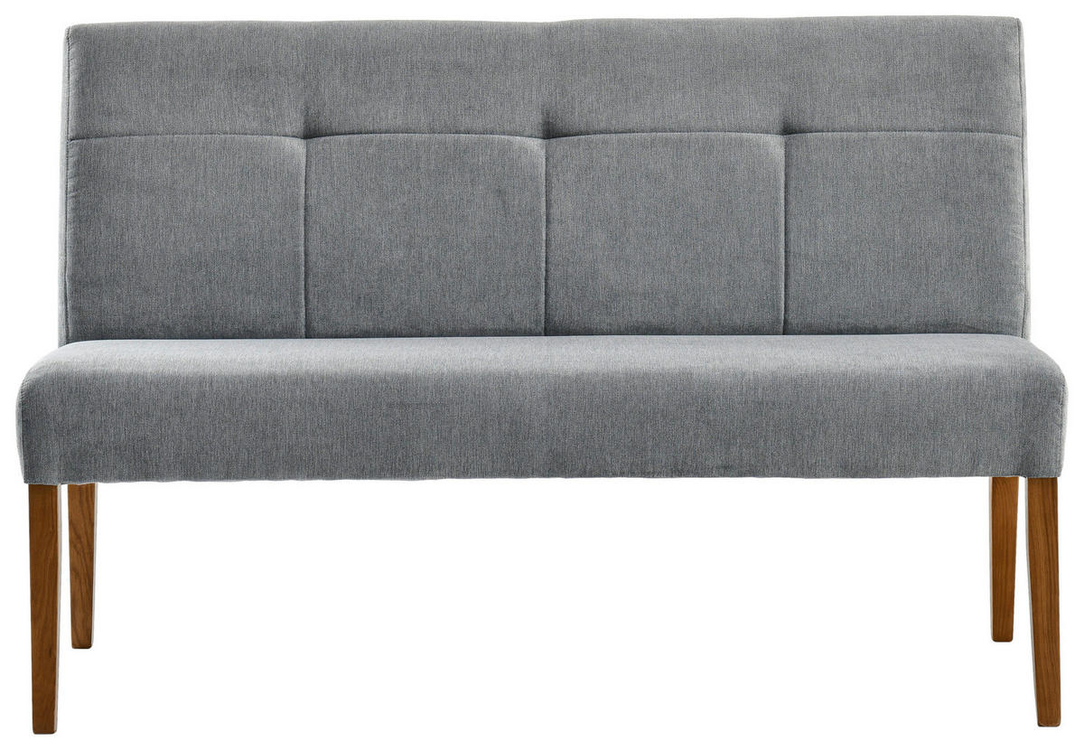 SITZBANK in Holz, Textil Eichefarben, Hellgrau  - Eichefarben/Hellgrau, KONVENTIONELL, Holz/Textil (140/91,5/63cm) - Cantus
