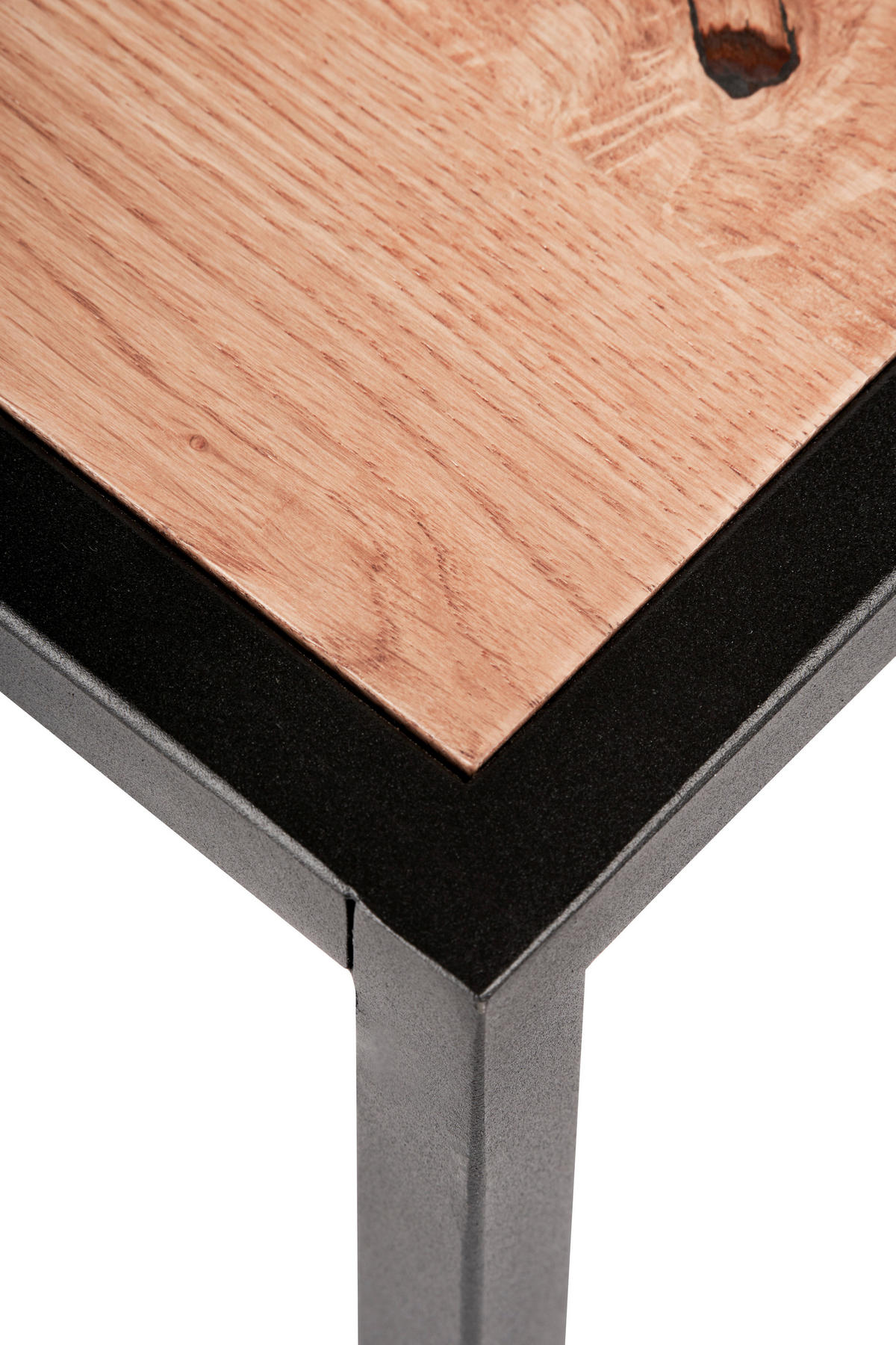 COUCHTISCH in Holz, Metall 80/80/40 cm  - Eichefarben/Schwarz, Natur, Holz/Metall (80/80/40cm) - Novel