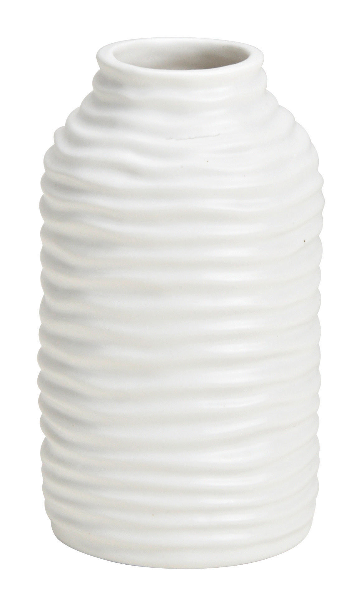 VASE 12 cm  - Weiß, Basics, Keramik (7/12/7cm)