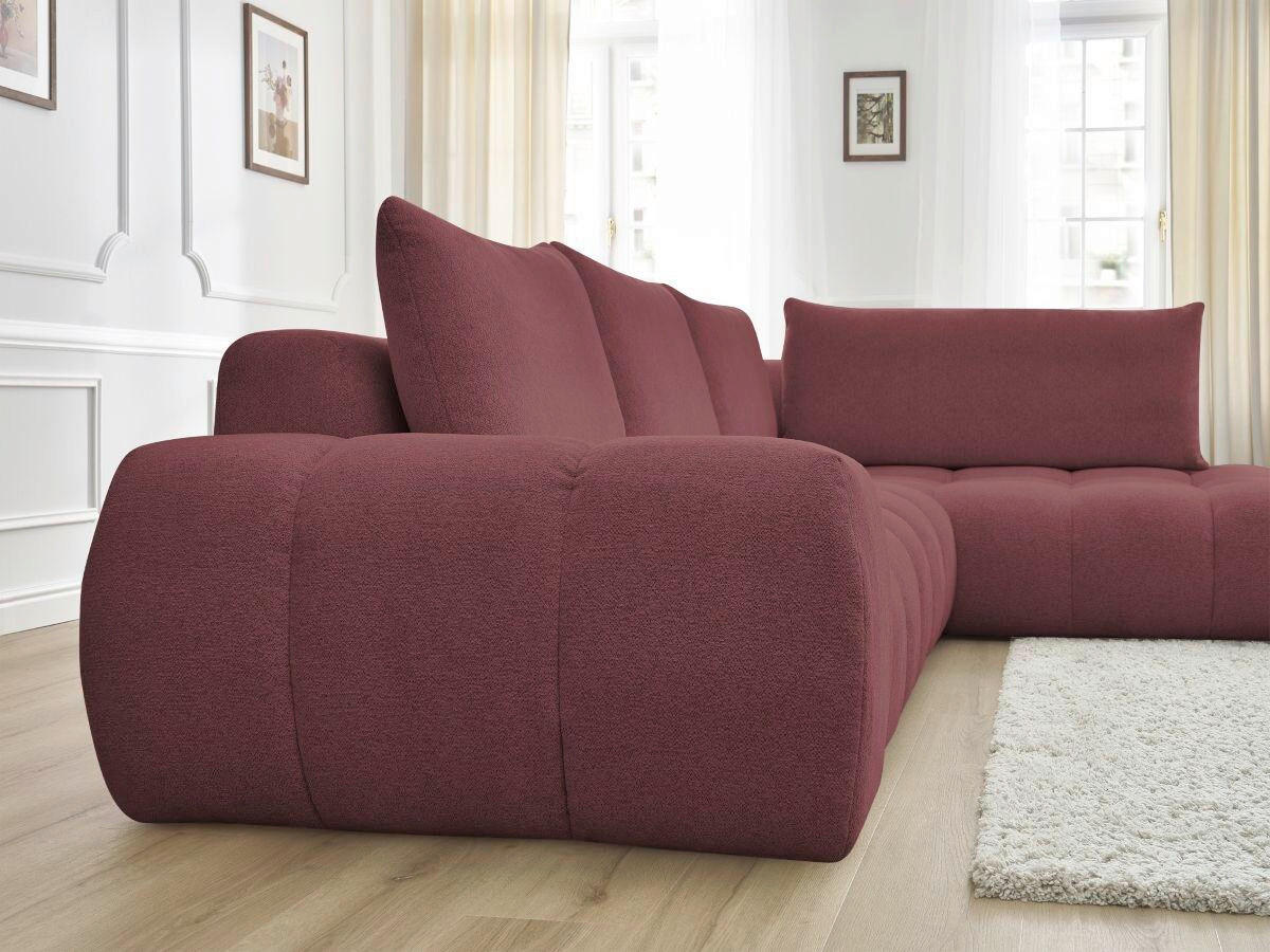 ECKSOFA Ottomane rechts  EVEREST Rot Flachgewebe  - Rot/Schwarz, MODERN, Kunststoff/Textil (352/210cm) - Livetastic