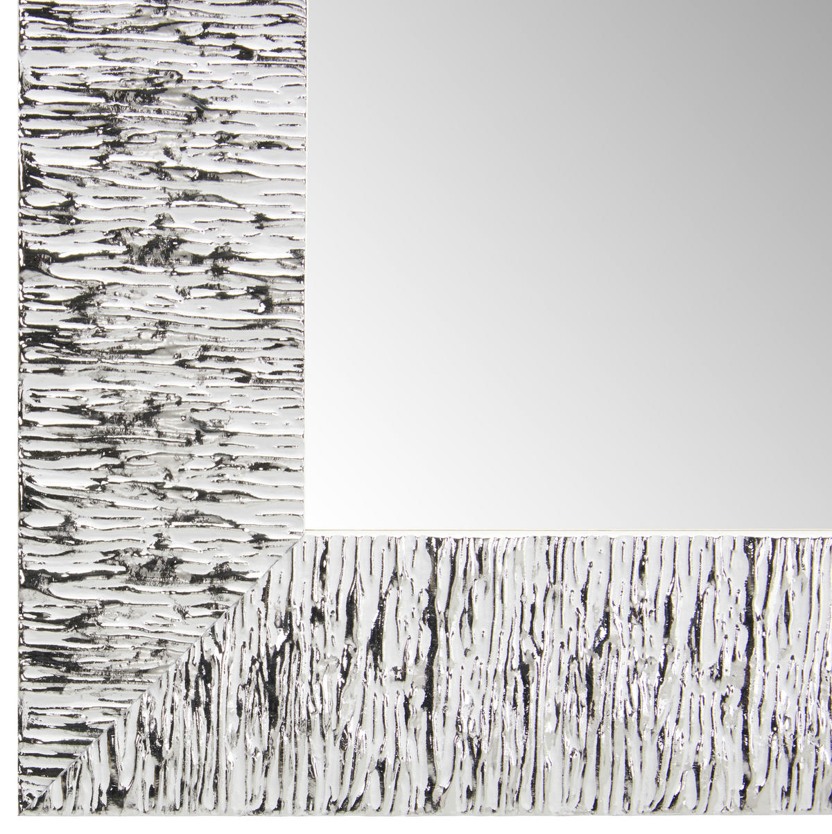 WANDSPIEGEL 70/110/2 cm    in rechteckig  - Silberfarben/Weiß, Design, Glas/Holz (70/110/2cm) - Xora