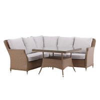 TRÄDGÅRDSGRUPP  - vit/sandfärgad, Basics, metall/glas (204/204/88cm)