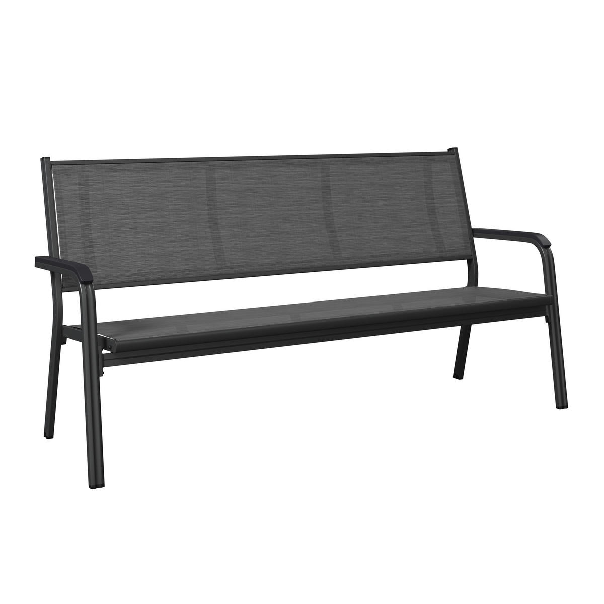 3-SITZER-BANK 190,5/97/67 cm  in Anthrazit, Grau  - Anthrazit/Grau, KONVENTIONELL, Textil/Metall (190,5/97/67cm) - Kettler