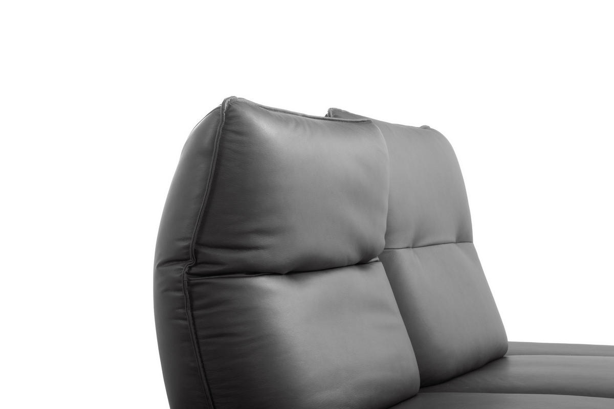 3-SITZER-SOFA 238/95/107 cm  in Echtleder Dunkelgrau   - Dunkelgrau/Schwarz, Design, Leder/Metall (238/95/107cm) - Celina Home