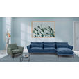 ECKSOFA in Webstoff Blau  - Blau/Schwarz, Design, Textil/Metall (338/165cm) - Hom`in