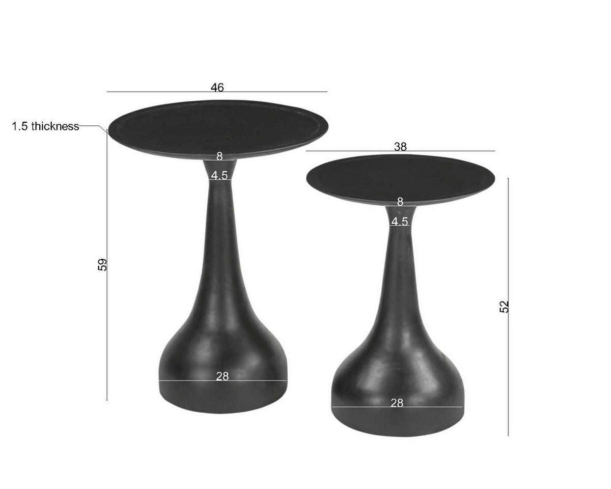 BEISTELLTISCH in Holz 46/46/59 cm  - Schwarz, Design, Holz (46/46/59cm) - MID.YOU