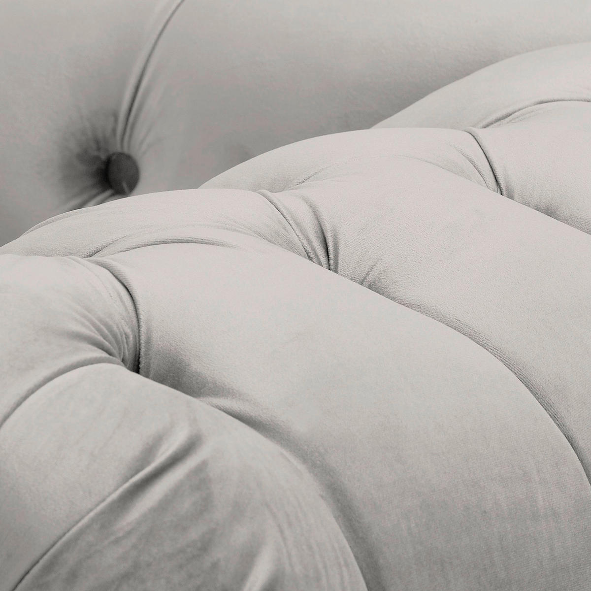 RÉCAMIERE Pako in Samt Grau  - Braun/Grau, Design, Holz/Textil (185/93/75cm) - Livetastic