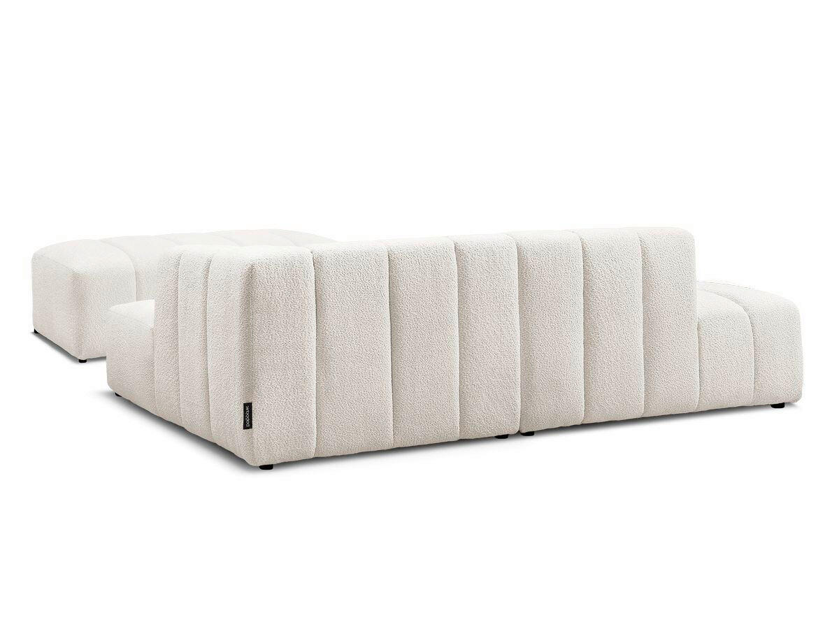 ECKSOFA  ANNECY Weiß Bouclé  - Schwarz/Weiß, MODERN, Kunststoff/Textil (262/170cm)