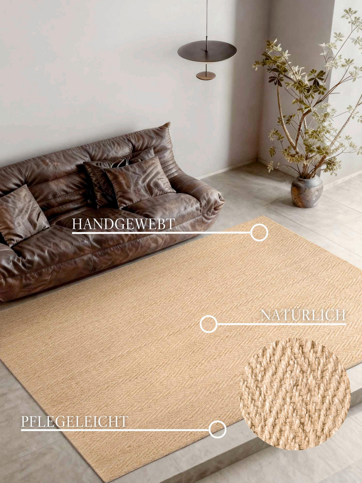 JUTETEPPICH 160/230 cm Goldbraun  - Goldbraun, Basics, Textil (160/230cm) - Hanse Home