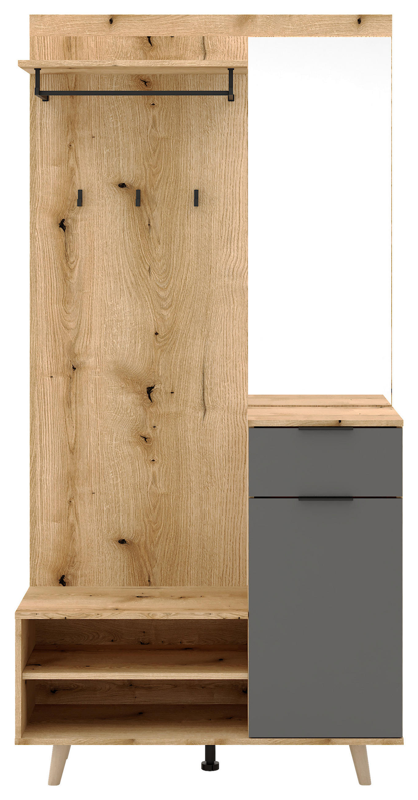 GARDEROBE  in 100/204/40 cm  - Graphitfarben/Eiche Artisan, KONVENTIONELL, Holzwerkstoff (100/204/40cm) - Boxxx