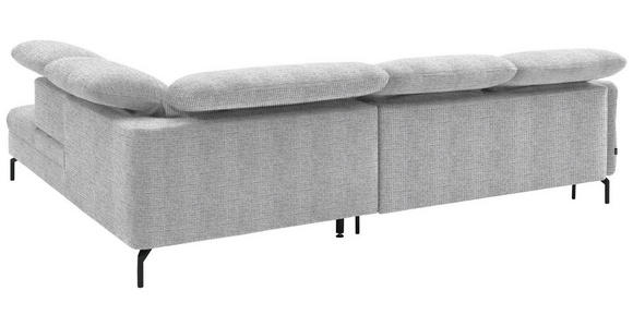 ECKSOFA in Flachgewebe Hellgrau 299-313/233 cm - Hellgrau/Schwarz, Design, Textil/Metall (299-313/233cm) - Dieter Knoll