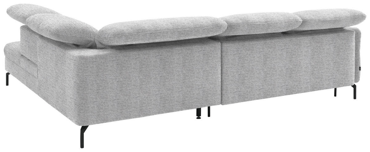 ECKSOFA in Flachgewebe Hellgrau  - Hellgrau/Schwarz, Design, Textil/Metall (299-313/233cm) - Dieter Knoll