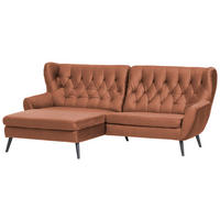 ECKSOFA in Mikrofaser Kupferfarben  - Schwarz/Kupferfarben, Design, Holz/Textil (165/237cm) - Stylife