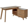 ECKSCHREIBTISCH 140/118/76 cm  in Eichefarben  - Eichefarben/Alufarben, MODERN, Holzwerkstoff/Metall (140/118/76cm) - Livetastic