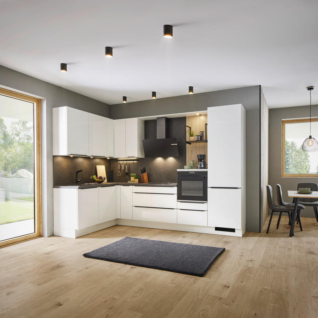 Eckküche 185x315 Cm Weiß/grau